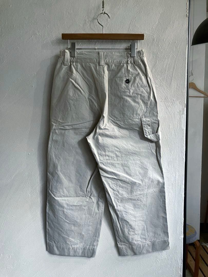 24SS MHL. WASHED COMPACT COTTON ワークパンツ