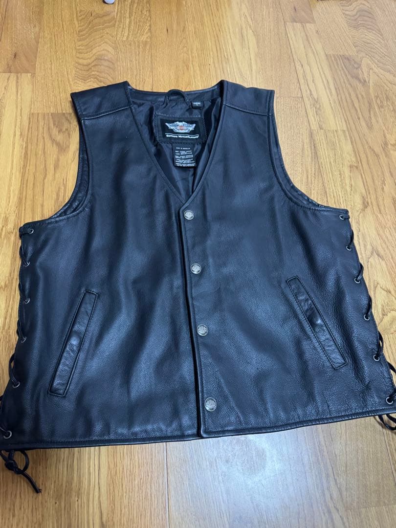 ハーレーダビットソン　レザーベスト　L