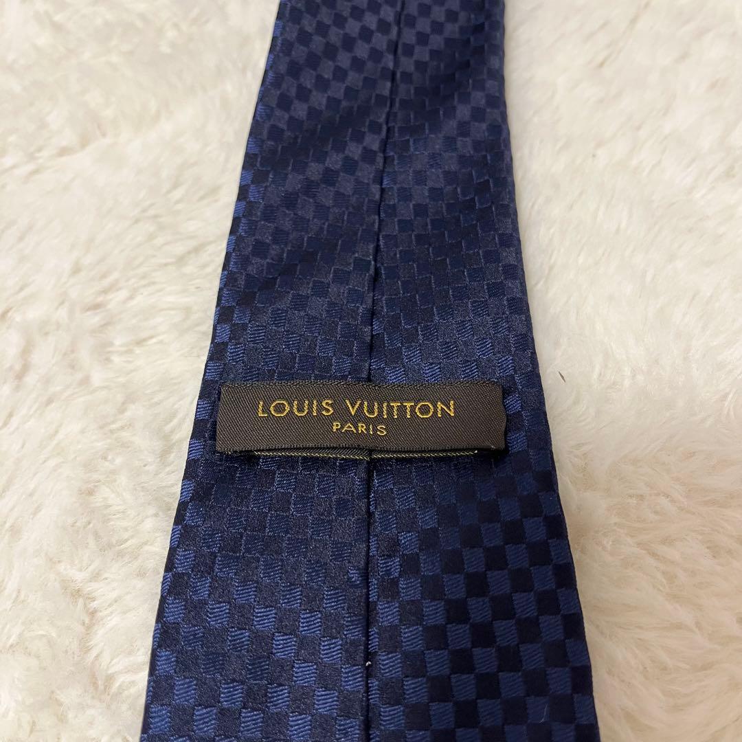 極美品！LOUIS VUITTON ネクタイ　マイクロダミエ　LVロゴ