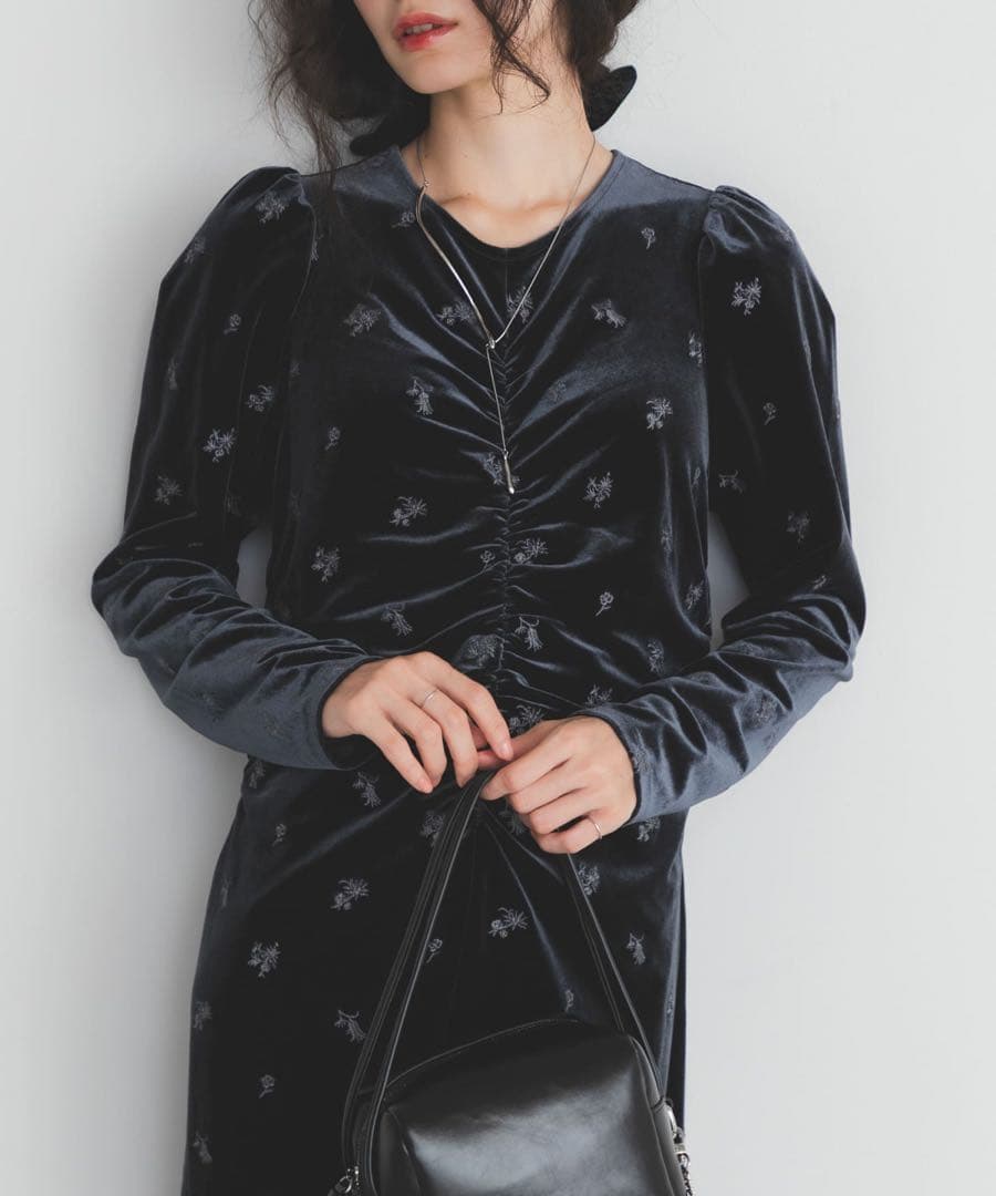 KBF ベロアシャーリングドレス　38