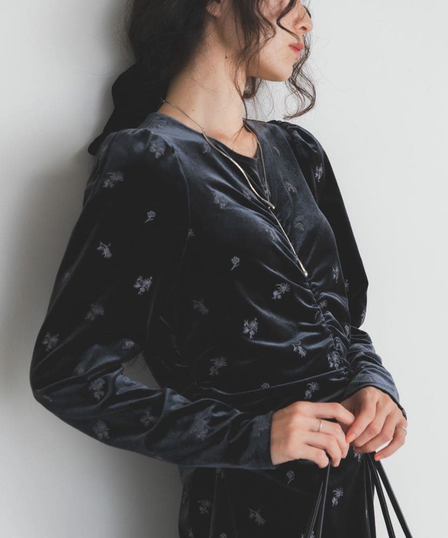 KBF ベロアシャーリングドレス　38