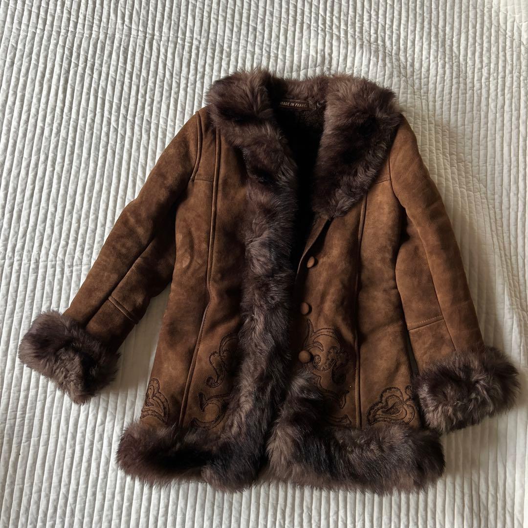 フランス製 ムートンファーコート