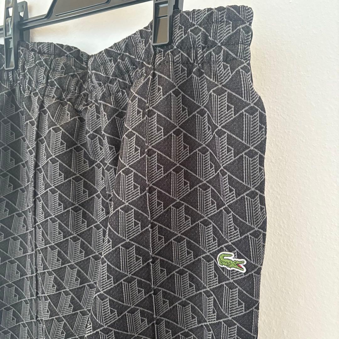 ラコステ　LACOSTE サイドテーピングモノグラムジャカードトラックパンツ　M