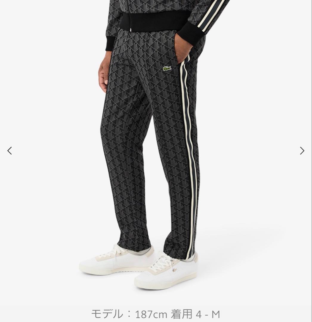 ラコステ　LACOSTE サイドテーピングモノグラムジャカードトラックパンツ　M