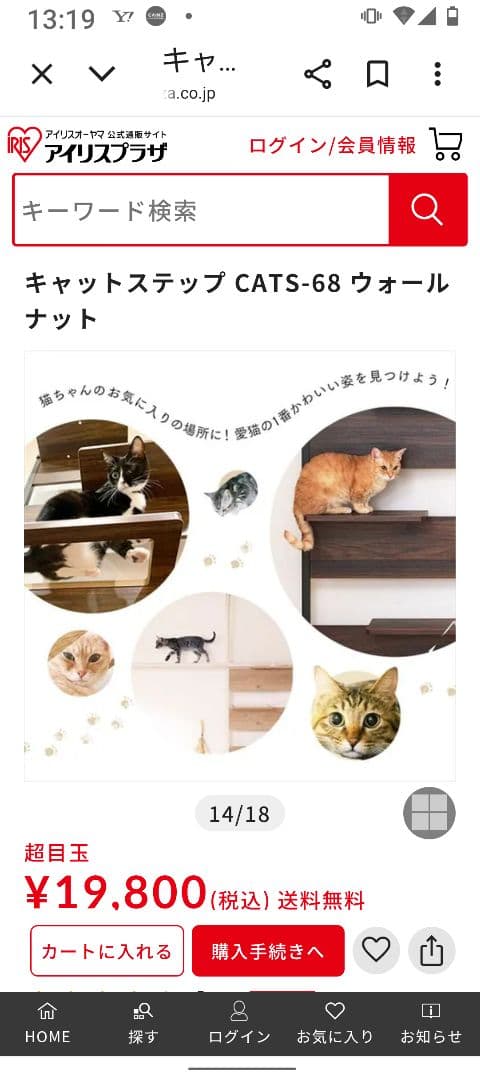 【美品】アイリスオーヤマ 突っ張り型キャットステップ 　ウォールナット