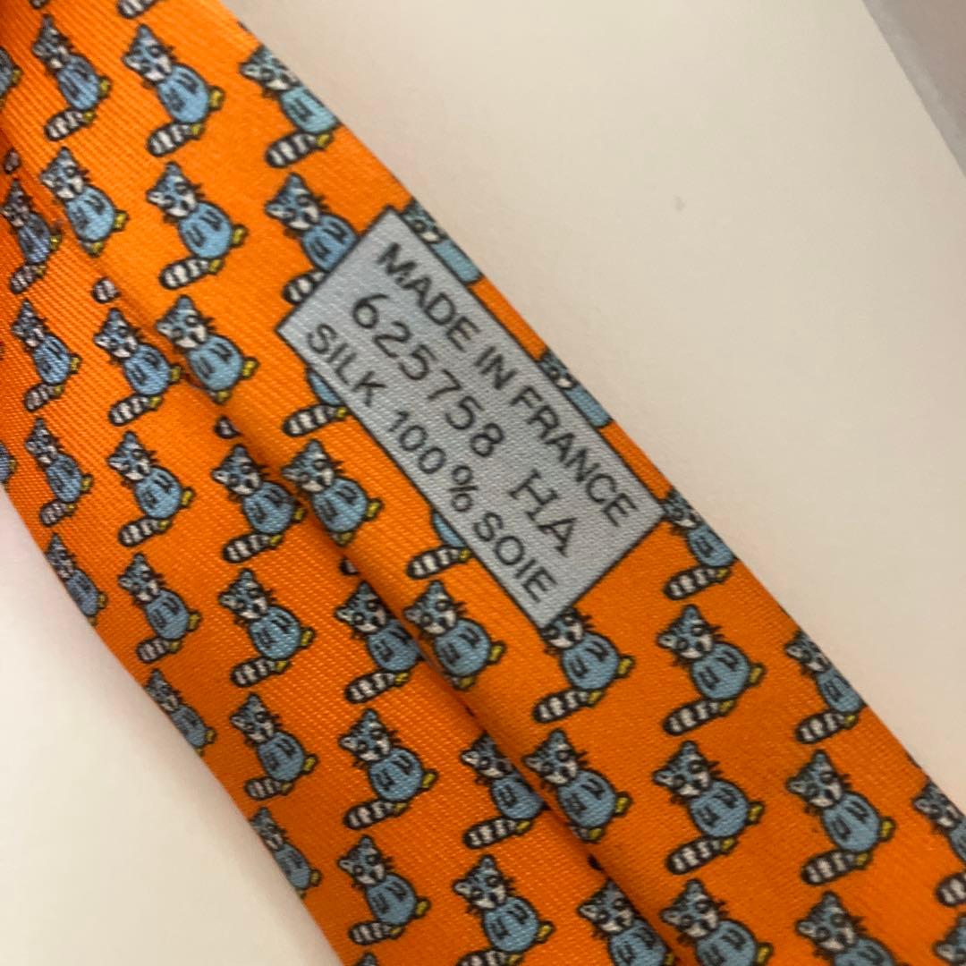 ABC様限定　エルメス　HERMES ネクタイ　オレンジ
