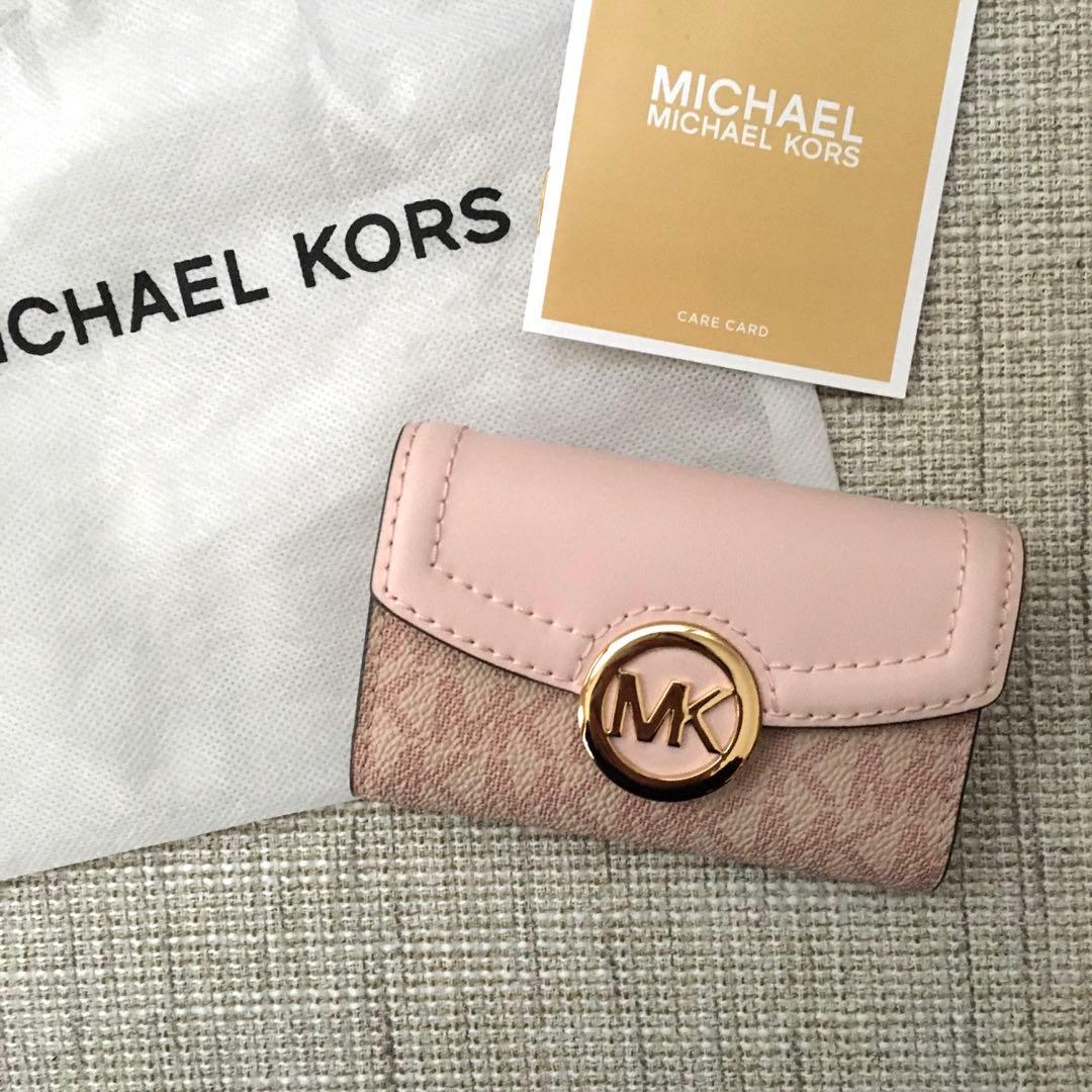 新品 マイケルコース MICHEAL KORS シグネチャーピンク キーケース