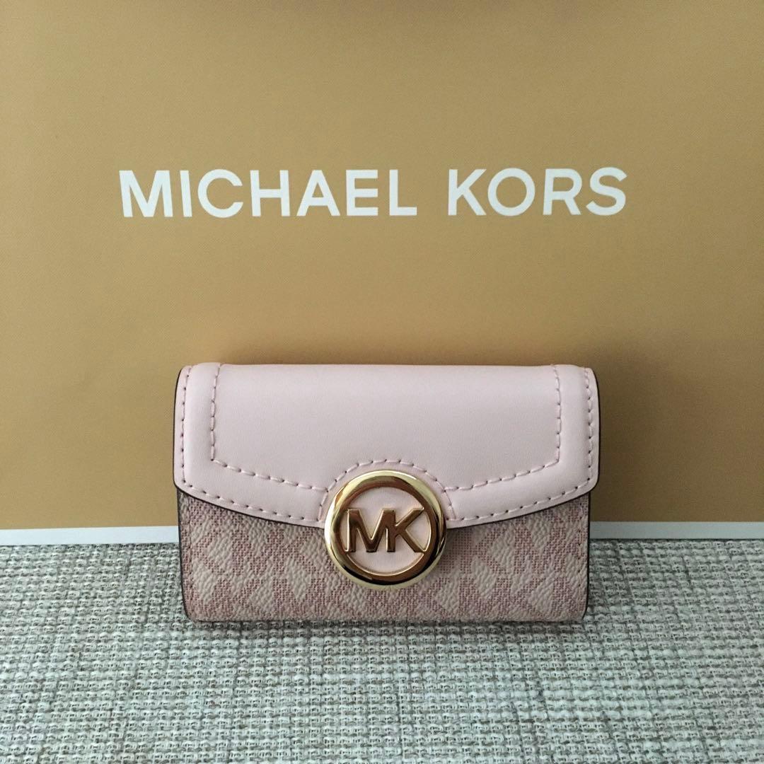 新品 マイケルコース MICHEAL KORS シグネチャーピンク キーケース
