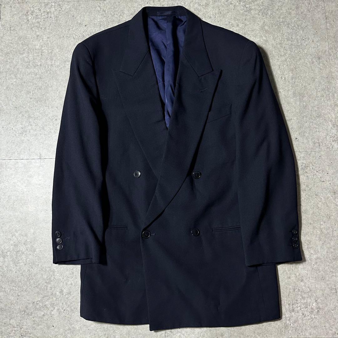 90s EMPORIO ARMANI ダークネイビー ダブル セットアップ 46