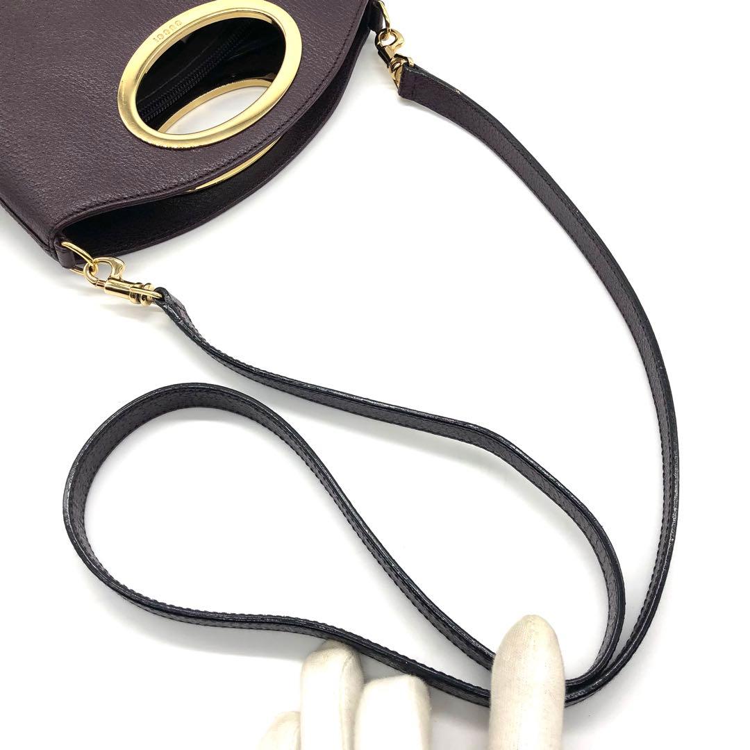 【極希少】GUCCI ショルダーバッグ メタルハンドル バケツ型 レザー 肩掛け