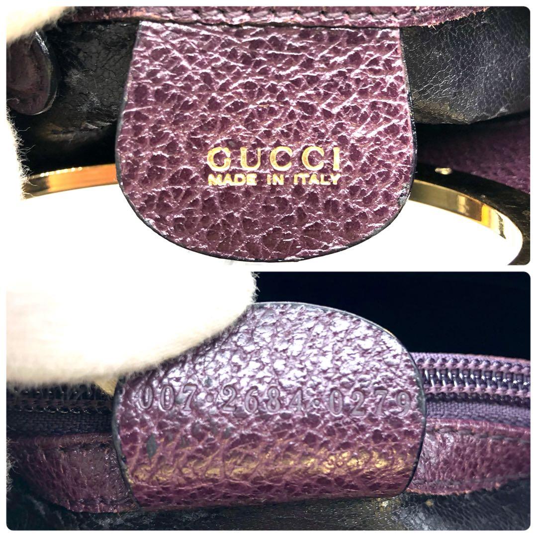 【極希少】GUCCI ショルダーバッグ メタルハンドル バケツ型 レザー 肩掛け