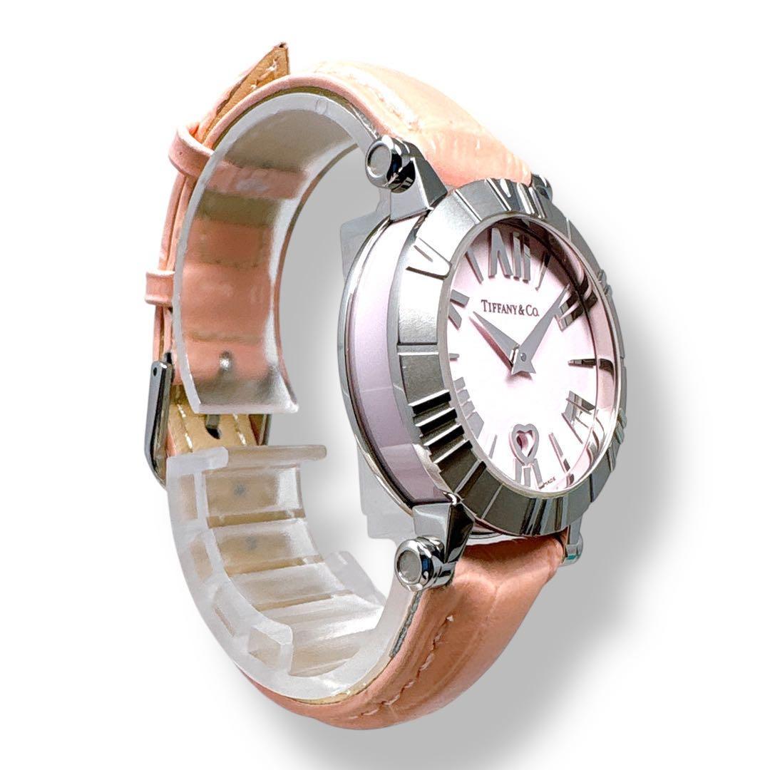 ティファニー アトラス Z1300 革ベルト ピンク レディース 時計 ブランド