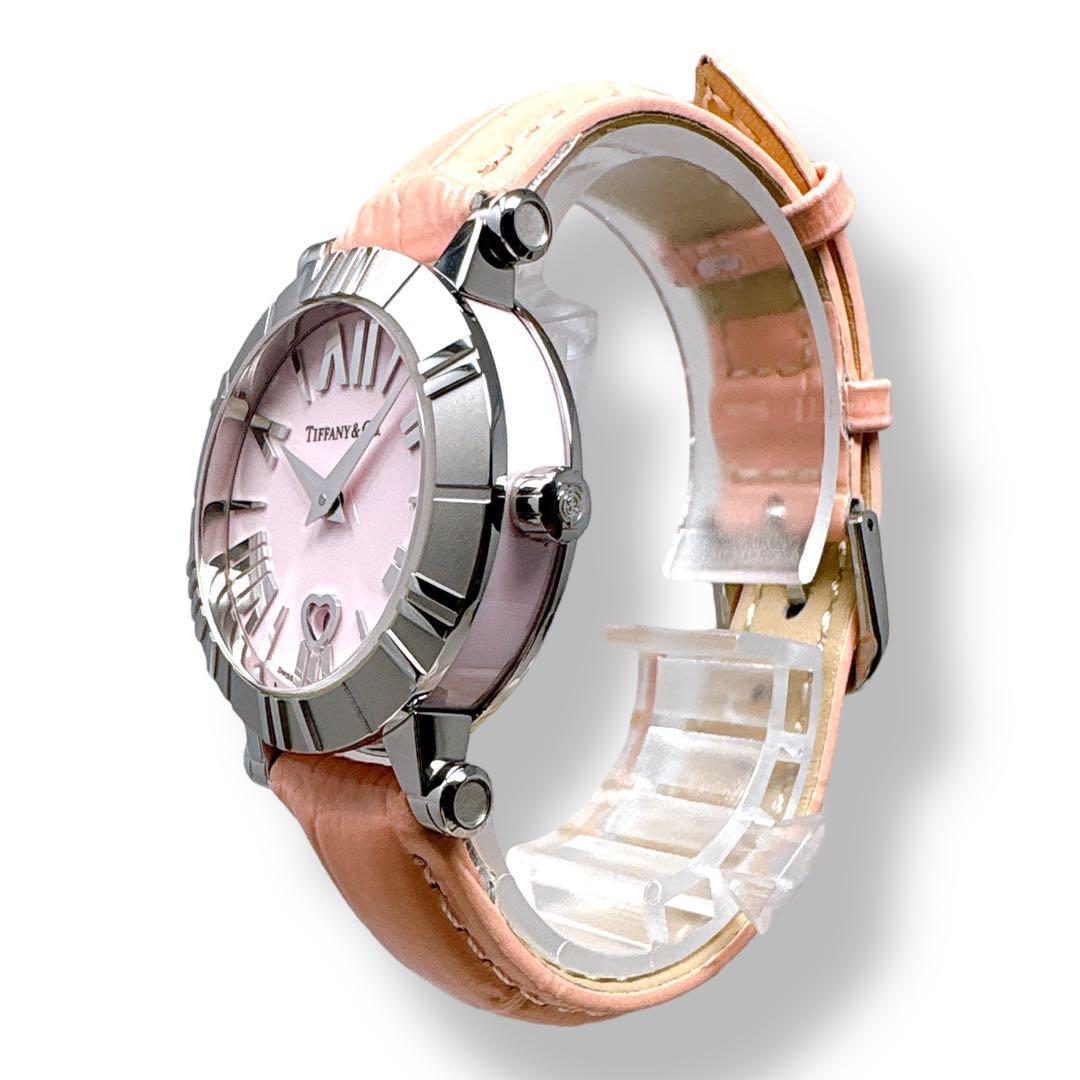 ティファニー アトラス Z1300 革ベルト ピンク レディース 時計 ブランド