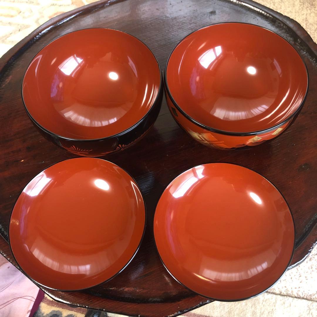 秀衡塗・秀衡椀・フタ付き・2客セット・天然木・木箱入り・レア・未使用保管品