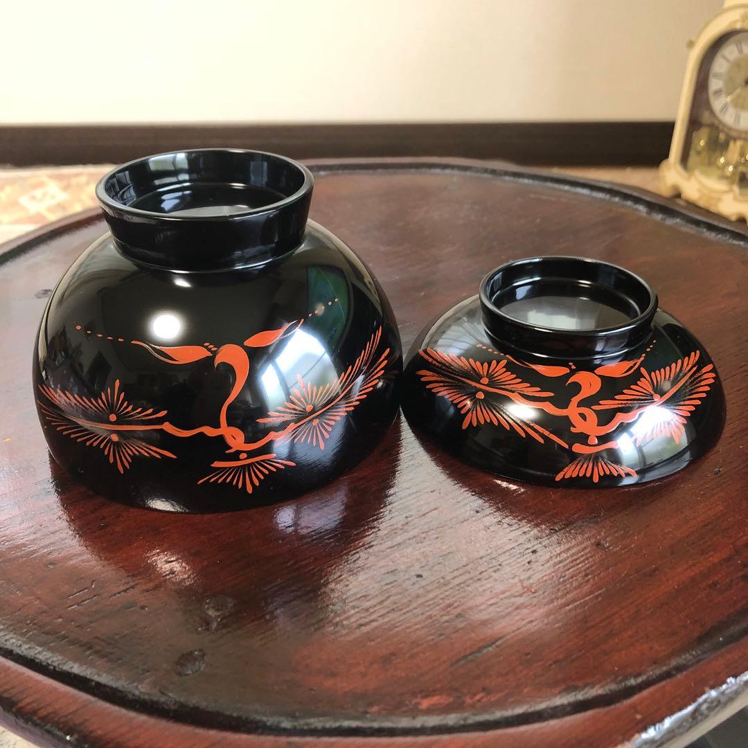 秀衡塗・秀衡椀・フタ付き・2客セット・天然木・木箱入り・レア・未使用保管品
