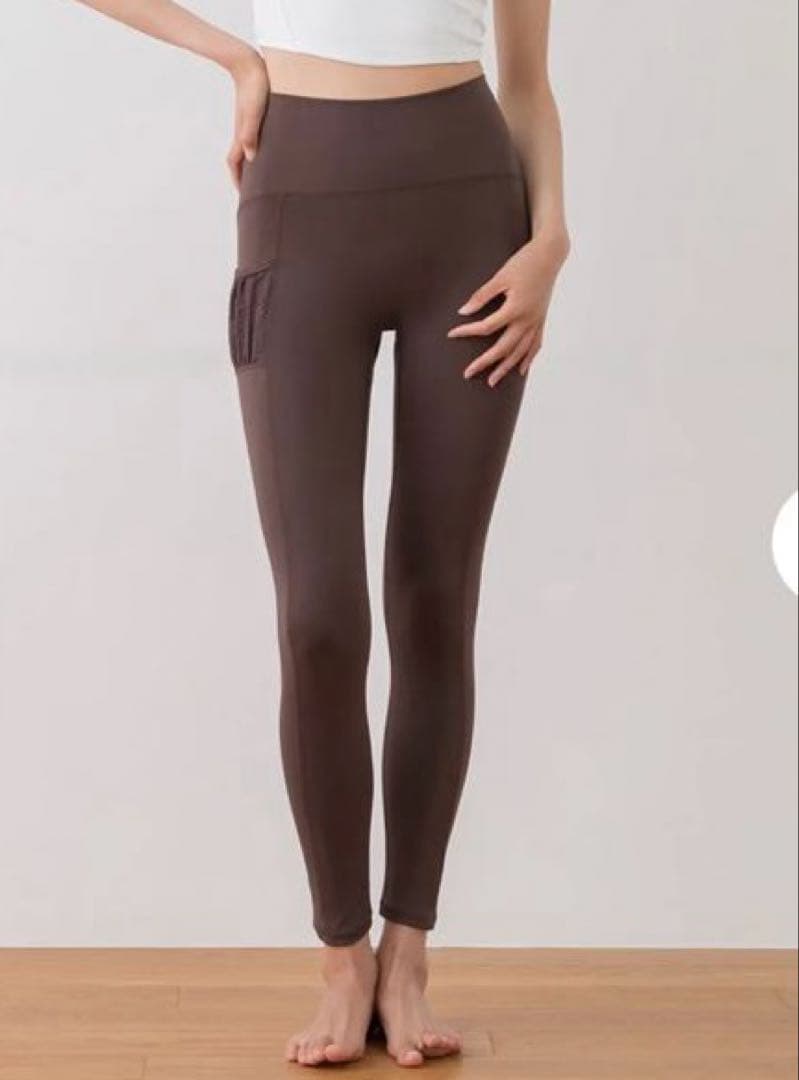 2025秋の新作 【 SUKALA】フラワーレースレギンス ブラウン　L