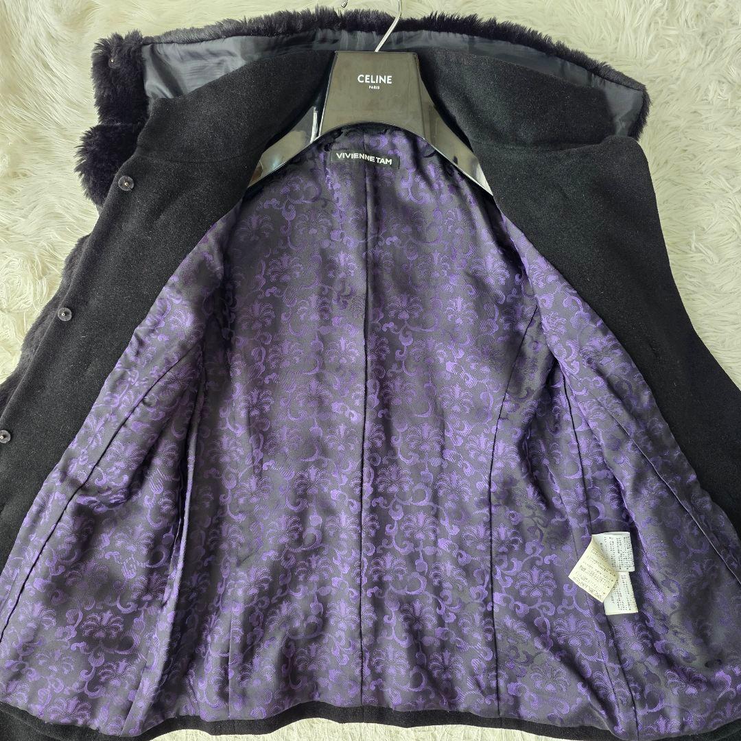 【美品/アンゴラ】ヴィヴィアンタム チァイナ ファーコート ジャケット ブラック