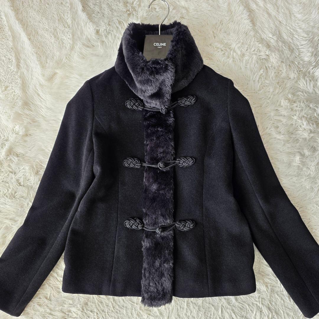 【美品/アンゴラ】ヴィヴィアンタム チァイナ ファーコート ジャケット ブラック