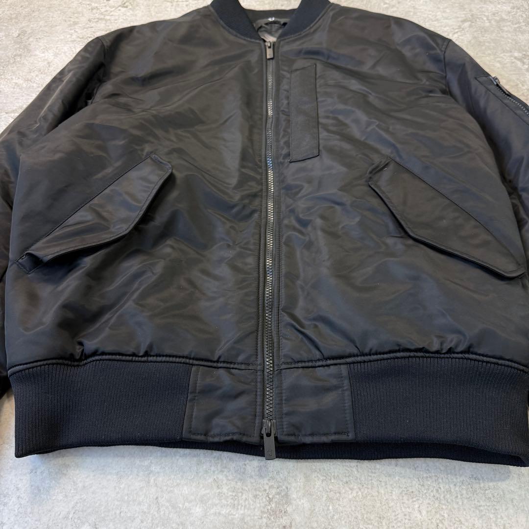 美品■UNIQLO +Jブルゾン【L】MA-1 ハイブリッドダウン ブラック