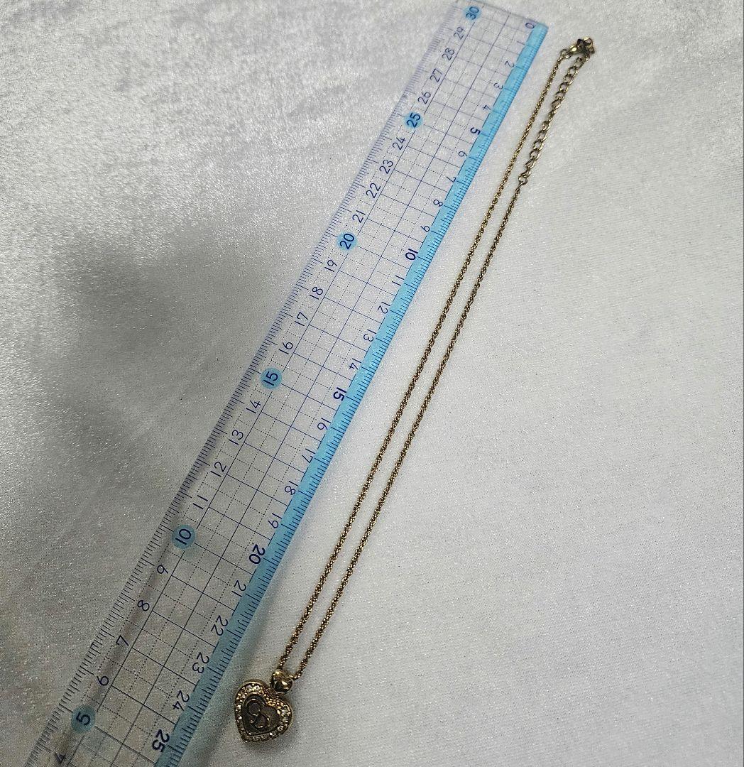 【美品】Christian Dior ネックレス ハートロゴ ラインストーン