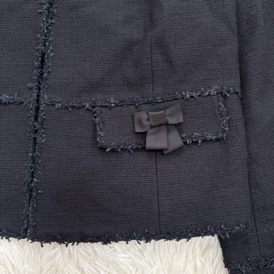 美品　トゥービーシック ツイード調　ノーカラージャケット　大きいサイズ