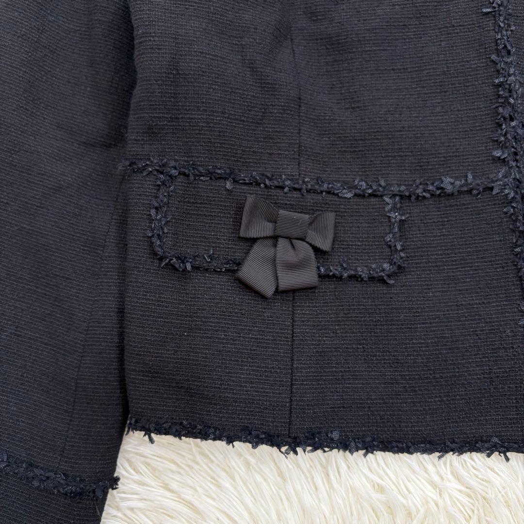 美品　トゥービーシック ツイード調　ノーカラージャケット　大きいサイズ