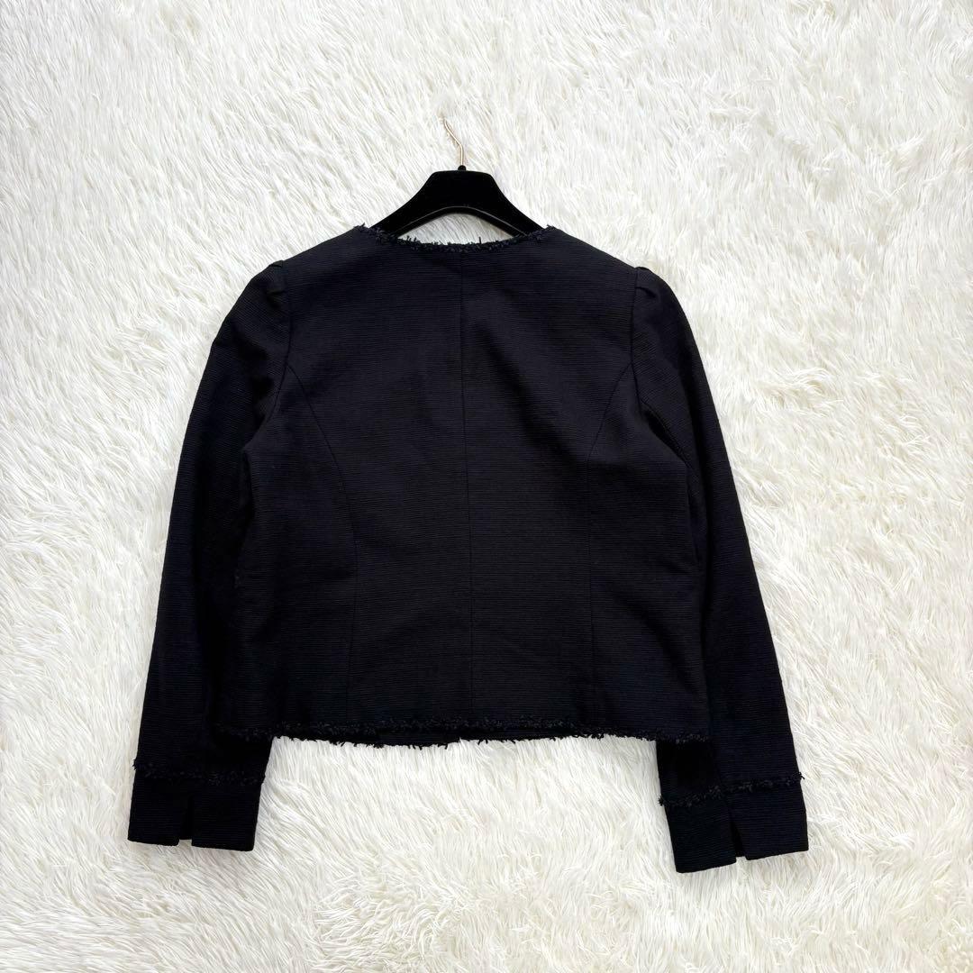 美品　トゥービーシック ツイード調　ノーカラージャケット　大きいサイズ