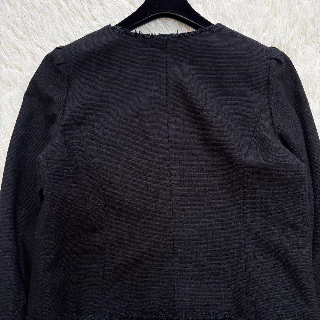 美品　トゥービーシック ツイード調　ノーカラージャケット　大きいサイズ