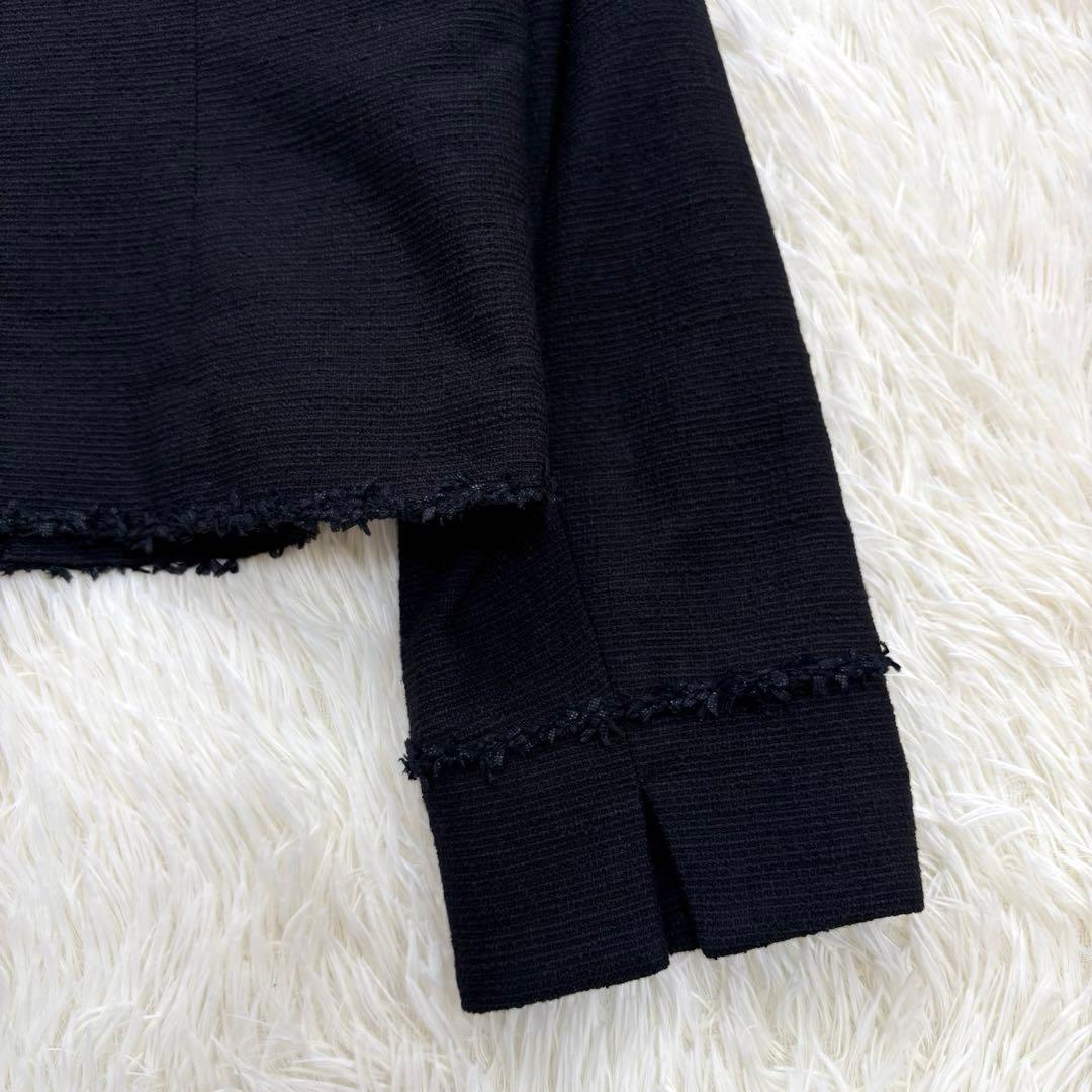 美品　トゥービーシック ツイード調　ノーカラージャケット　大きいサイズ