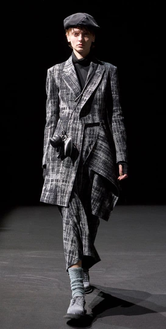 2025・26現行✨Y'sフェイデッド・プレイド・ジャカードジャケット