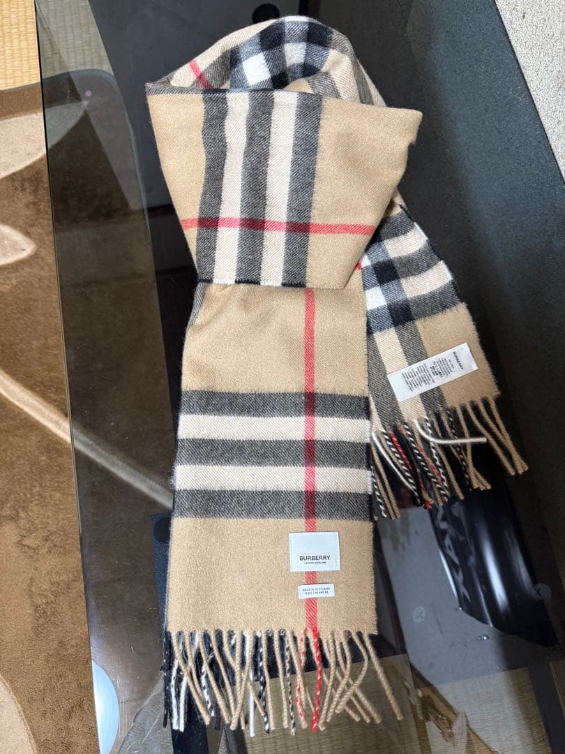 美品 正規品 バーバリー BURBERRY キャメル カシミヤ100％ マフラー