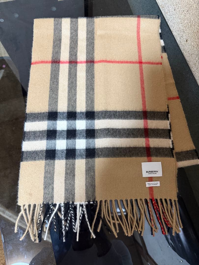 美品 正規品 バーバリー BURBERRY キャメル カシミヤ100％ マフラー