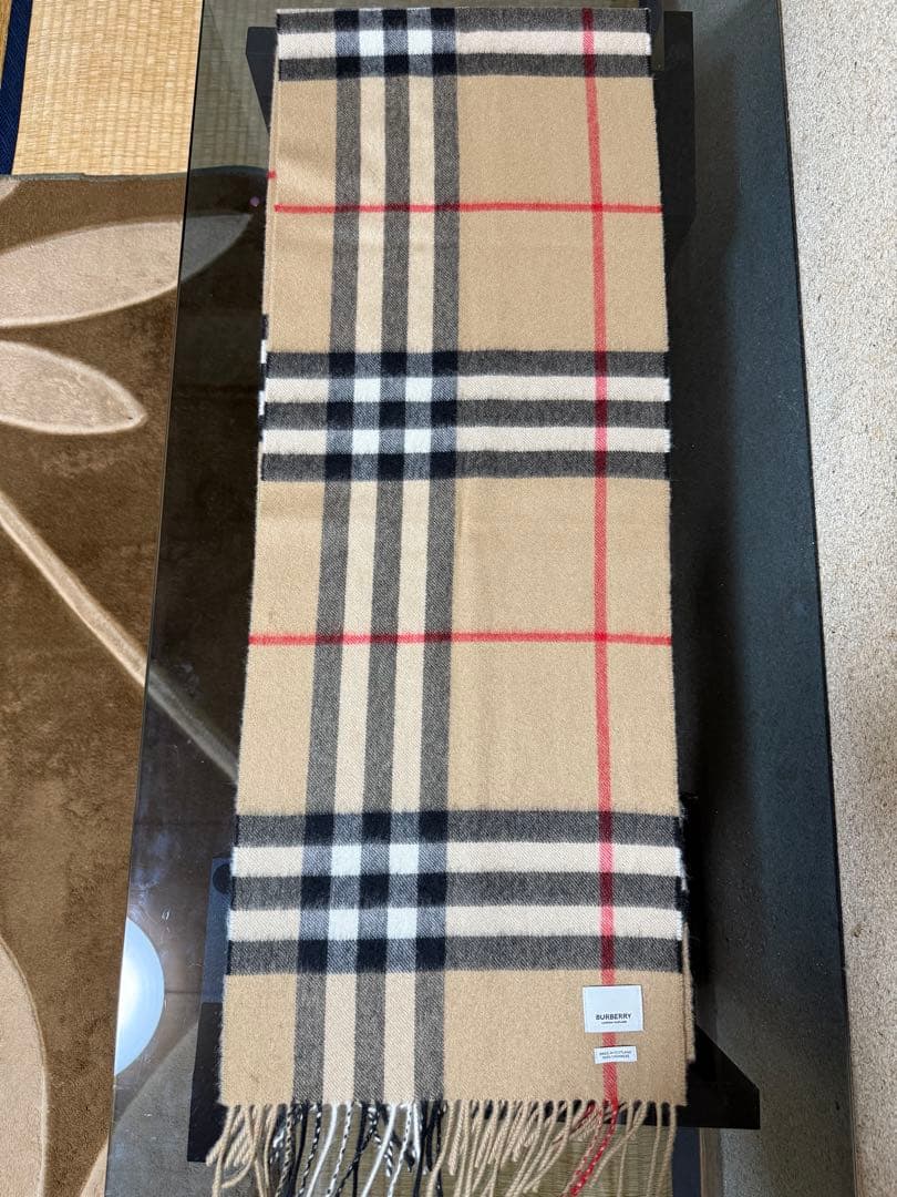 美品 正規品 バーバリー BURBERRY キャメル カシミヤ100％ マフラー