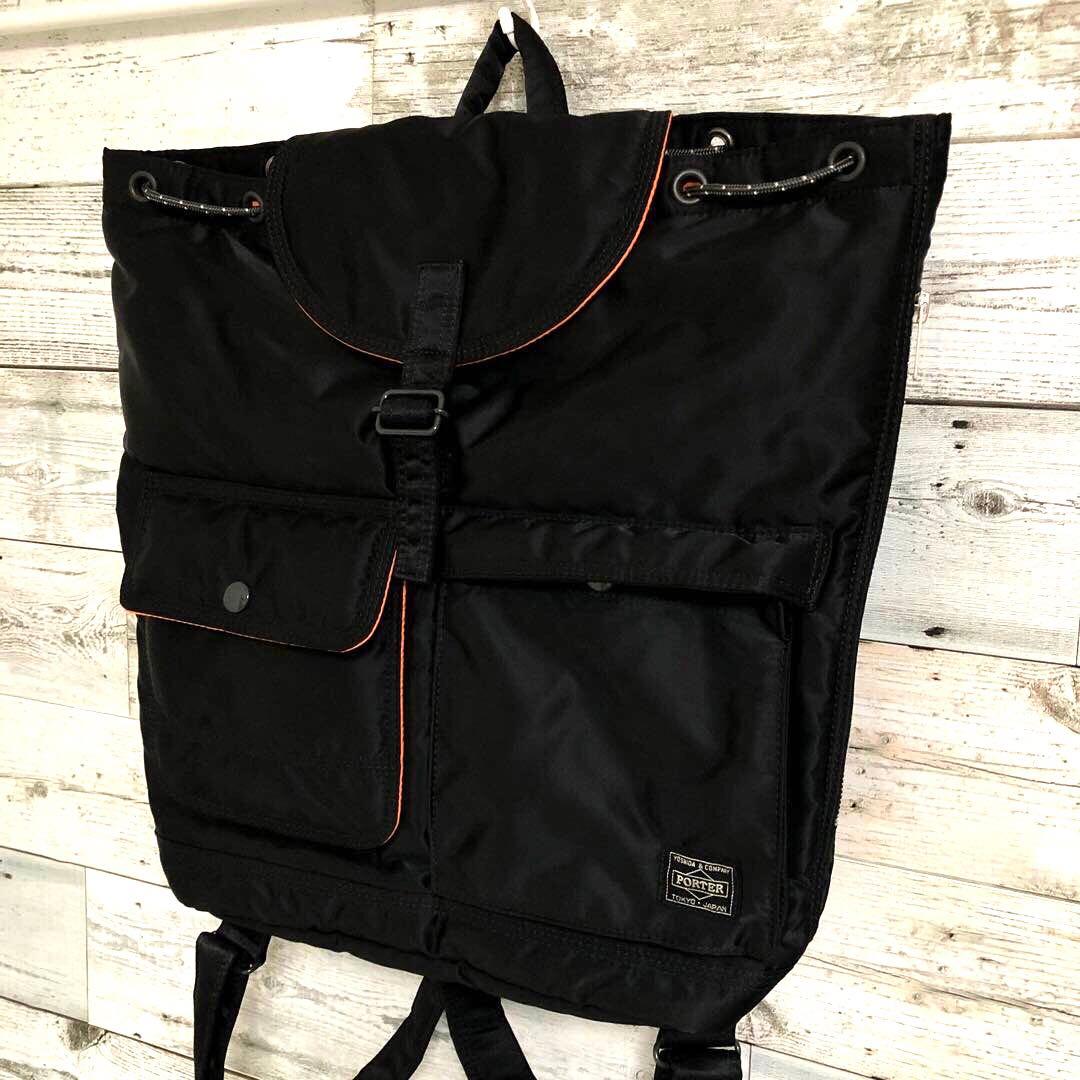 新型✨新品同様 ポーター タンカー リュック ボタン A4可 大容量 ブラック