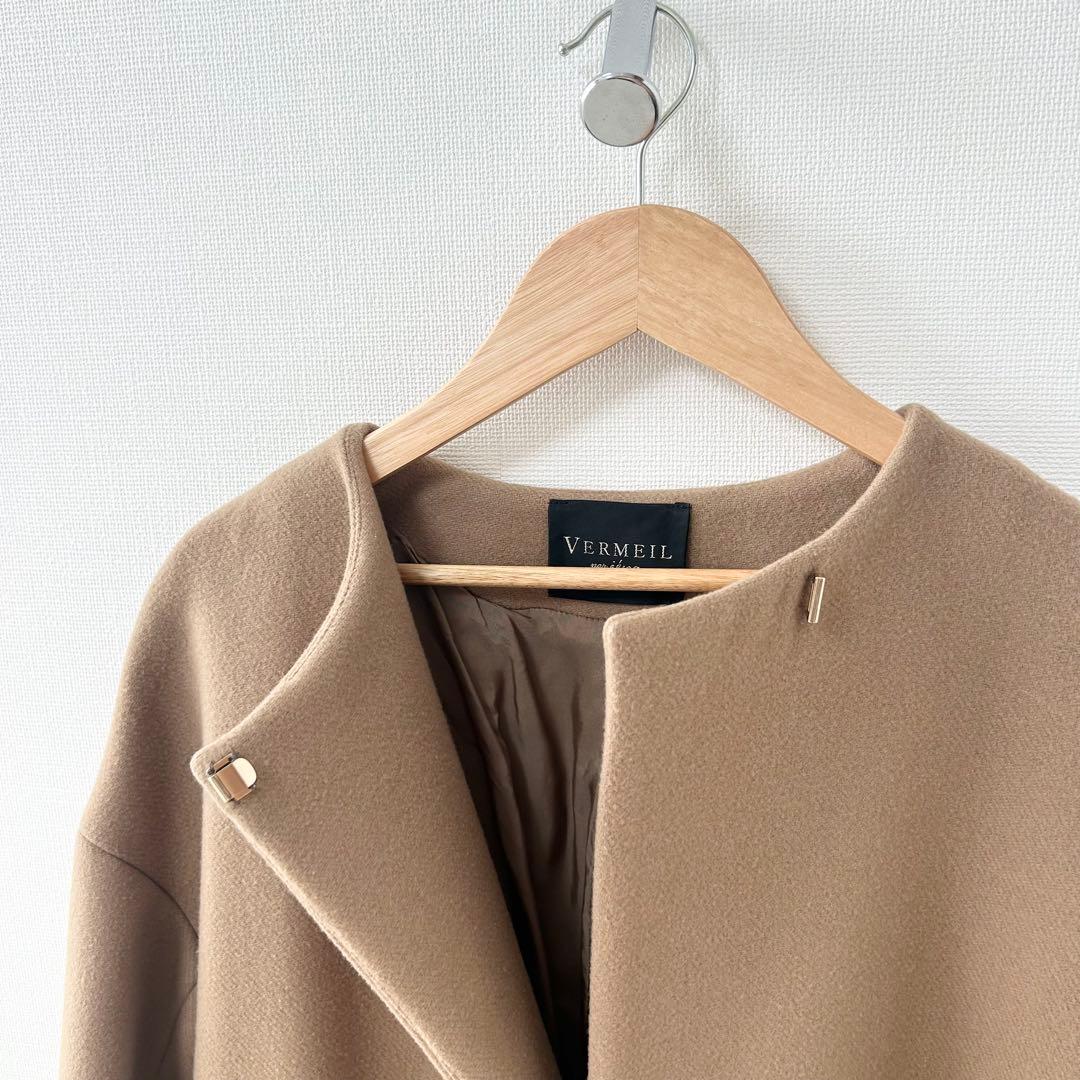 ヴェルメイユパーイエナ　Super100s メルトン テントラインコート