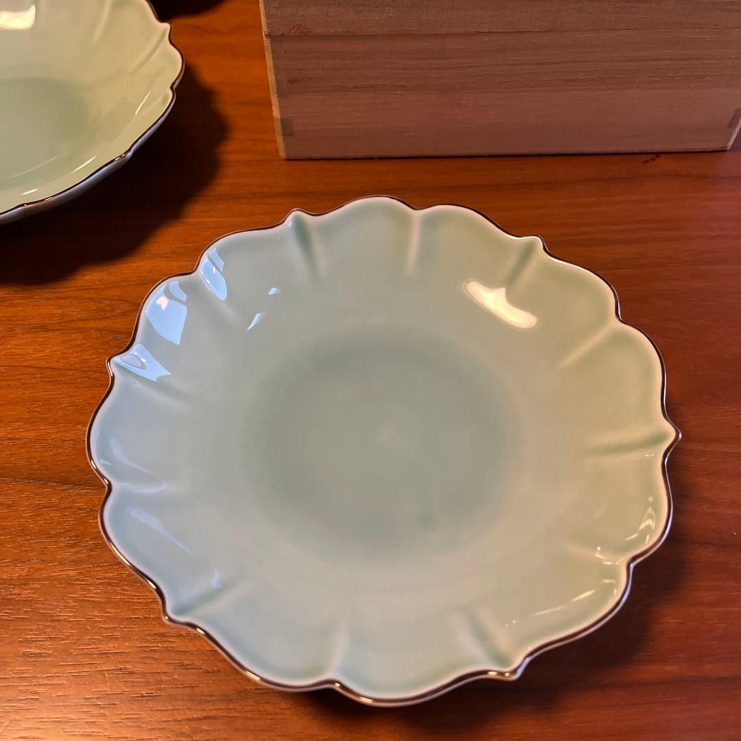 和皿　深川　深川製磁　笹青磁　5号皿　5枚セット