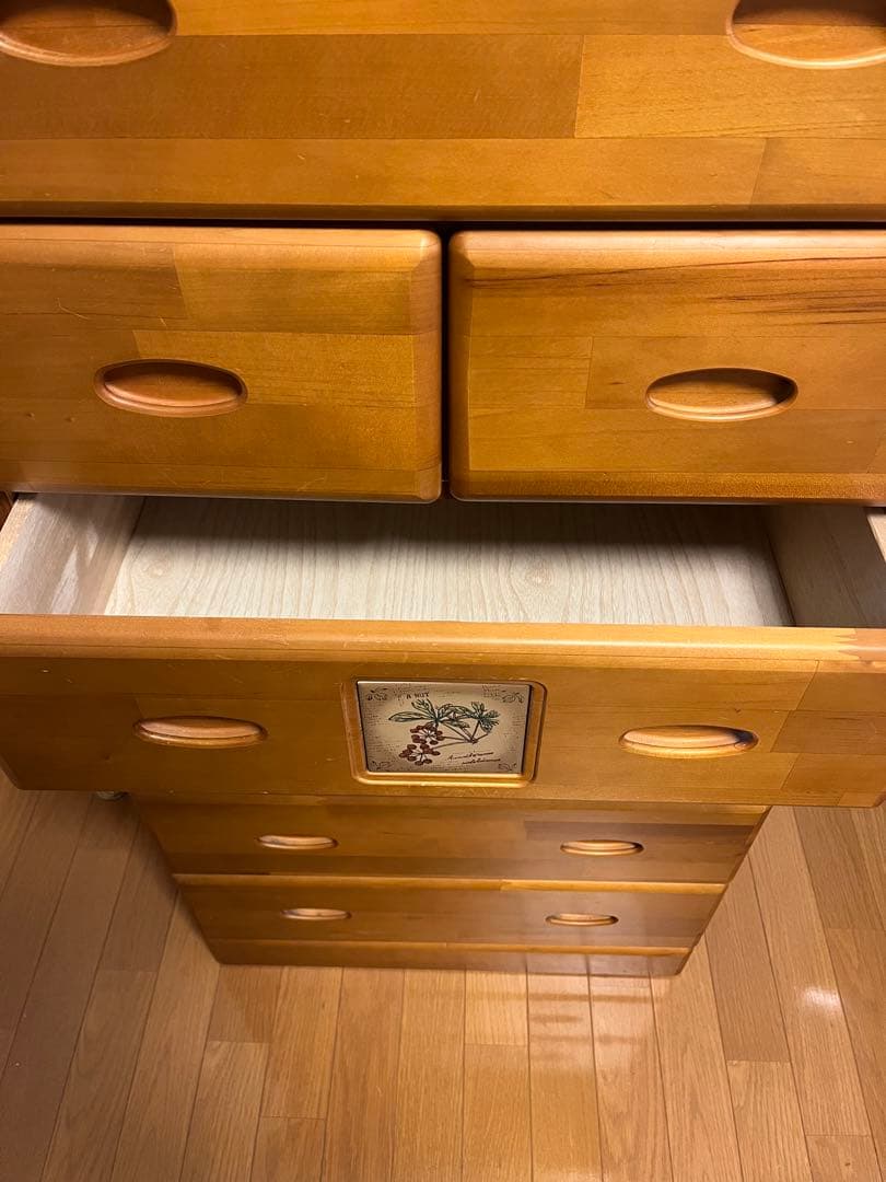 【匿名送料込】木製タンス　洋服タンス　6段