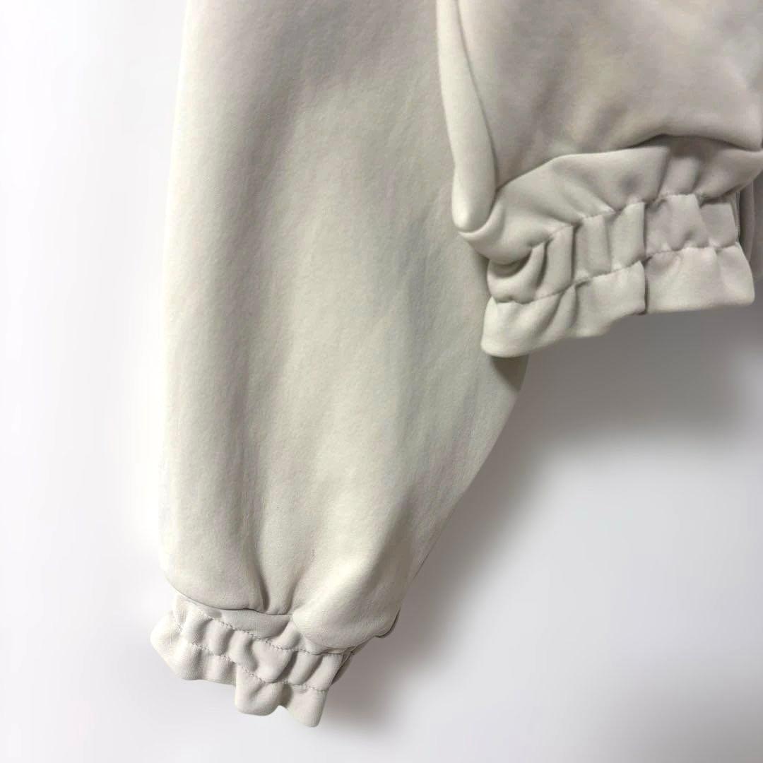 ALBOVE ショート丈 長袖 ジップアップ パーカー ベージュ　レディース　M