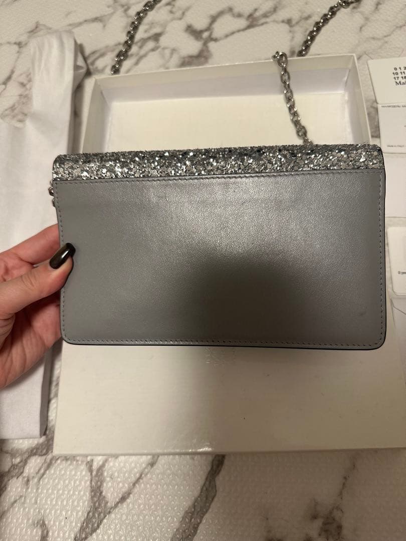 Maison Margiela シルバーグリッター クラッチバッグ