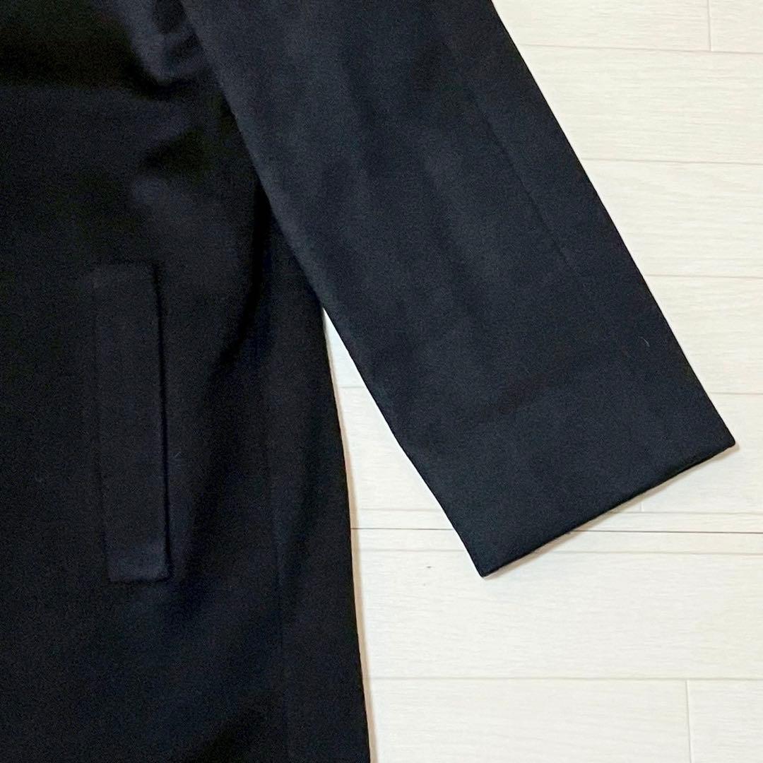 SANYO カシミヤ100 ステンカラーコート ブラック　ロング　アウター　上品