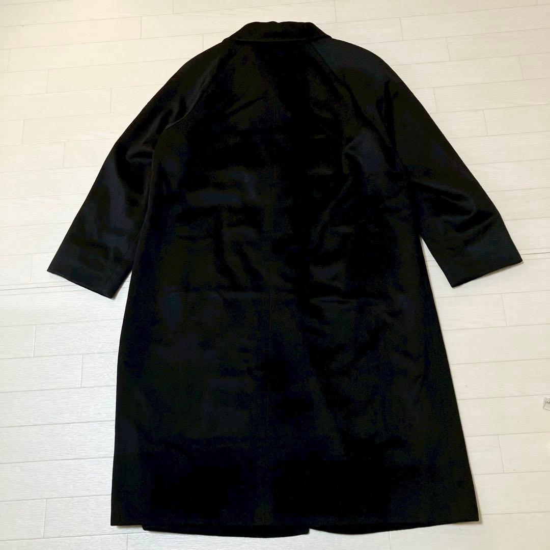 SANYO カシミヤ100 ステンカラーコート ブラック　ロング　アウター　上品