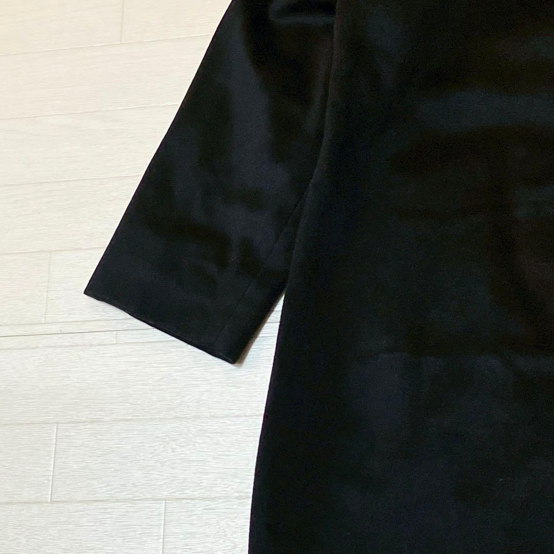 SANYO カシミヤ100 ステンカラーコート ブラック　ロング　アウター　上品