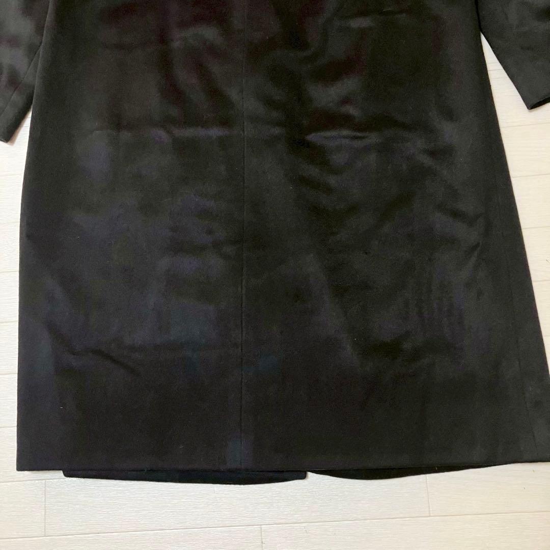 SANYO カシミヤ100 ステンカラーコート ブラック　ロング　アウター　上品