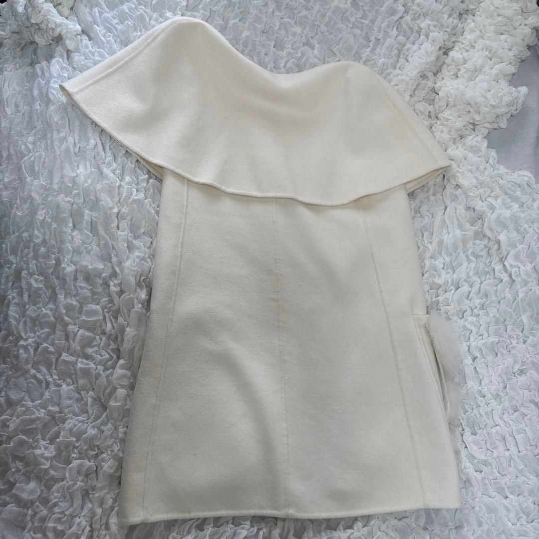 ホワイトFOXファーケープコート