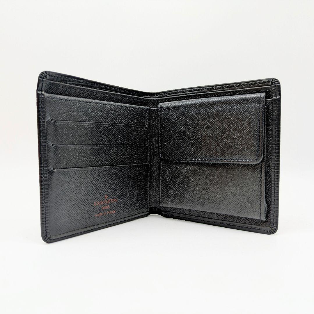 【美品】ポルトフォイユ・マルコ 2つ折り財布 エピ ノワール ルイヴィトン