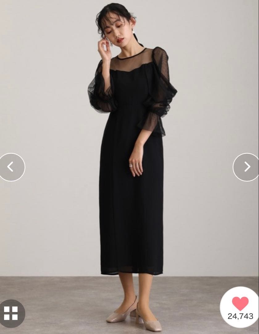 新品タグ付き　チュールオフショルダー　パーティー　ドレス フリル袖