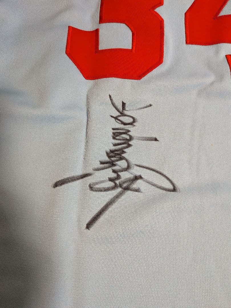 【美品サイン入り】広島東洋カープ ビジター用ユニホーム 34番 川口和久選手