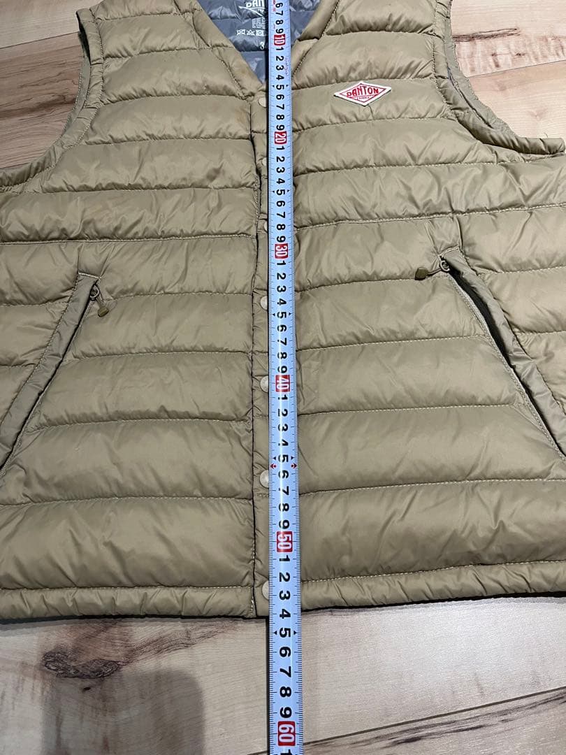 DANTON ベージュ インナーダウンベスト 34