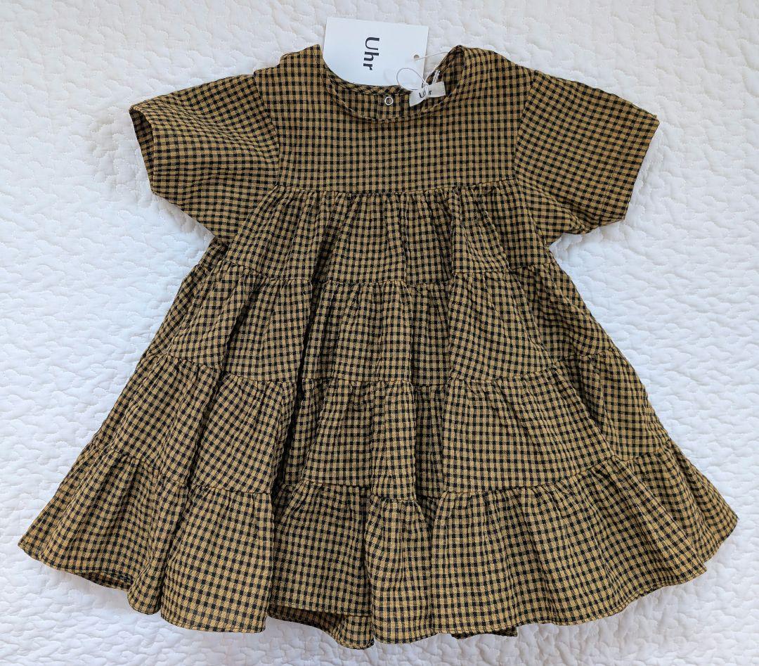 Uhr Checkered Tiered Dress 3-4Y 新品未使用