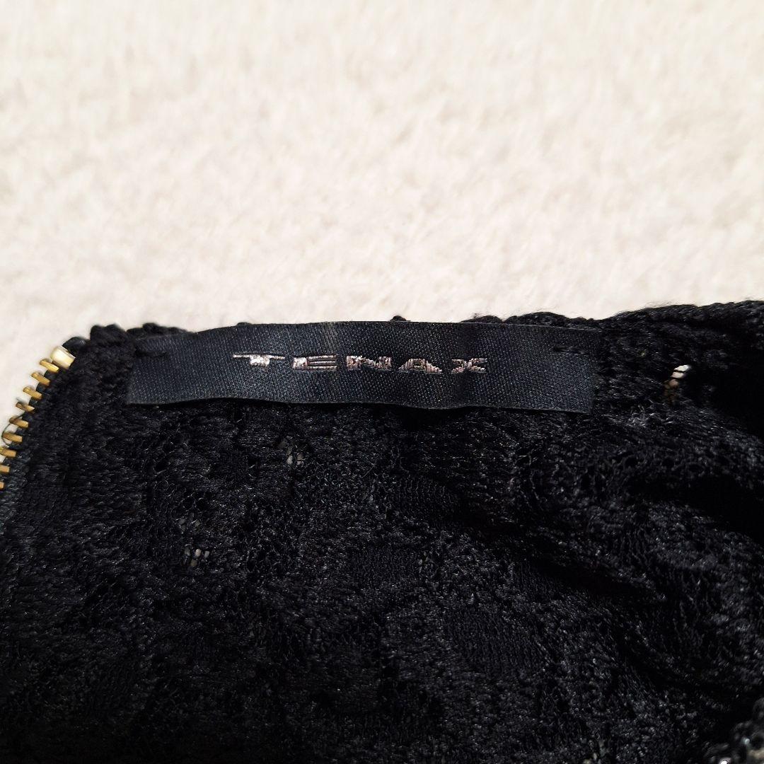 テナックス/Tenax 刺繍 ペプラム ワンピース【M】社交ダンス 切替 黒